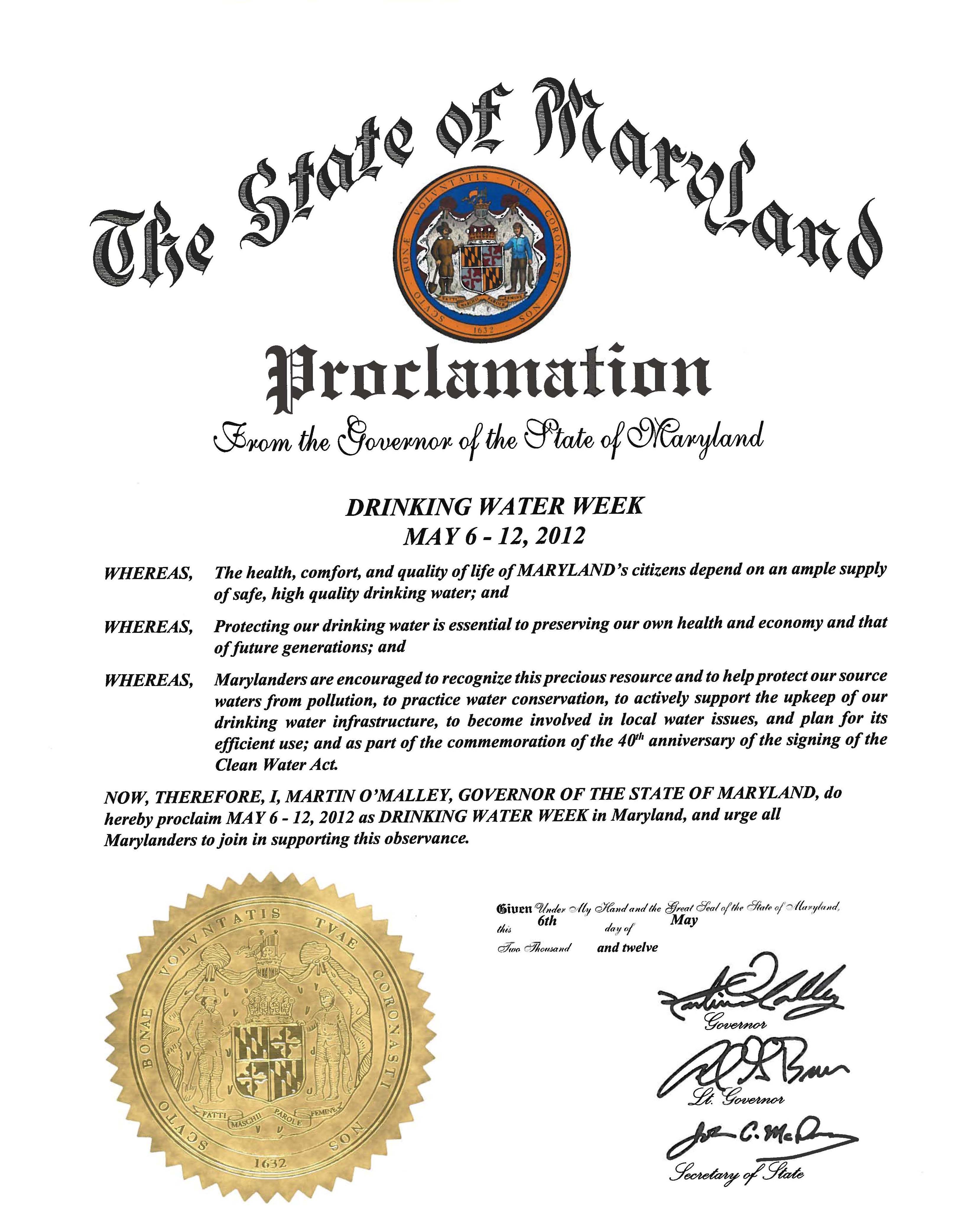 Maryland Drinking Water Week